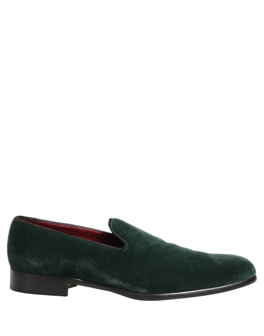 Green Suede Formal Slip On Men Loafers Shoes