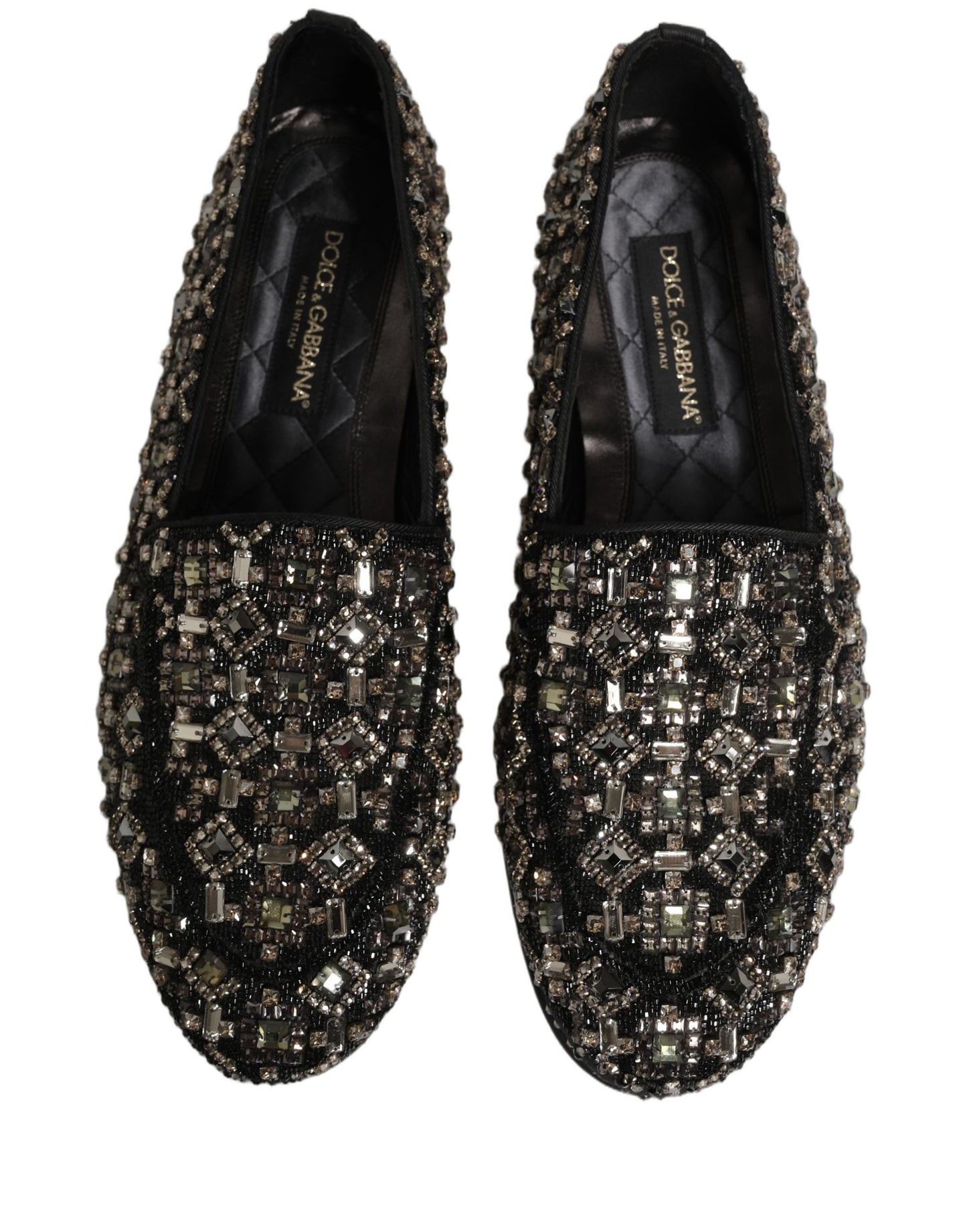 Silver Leather Logo Slip On Loafers Shoes