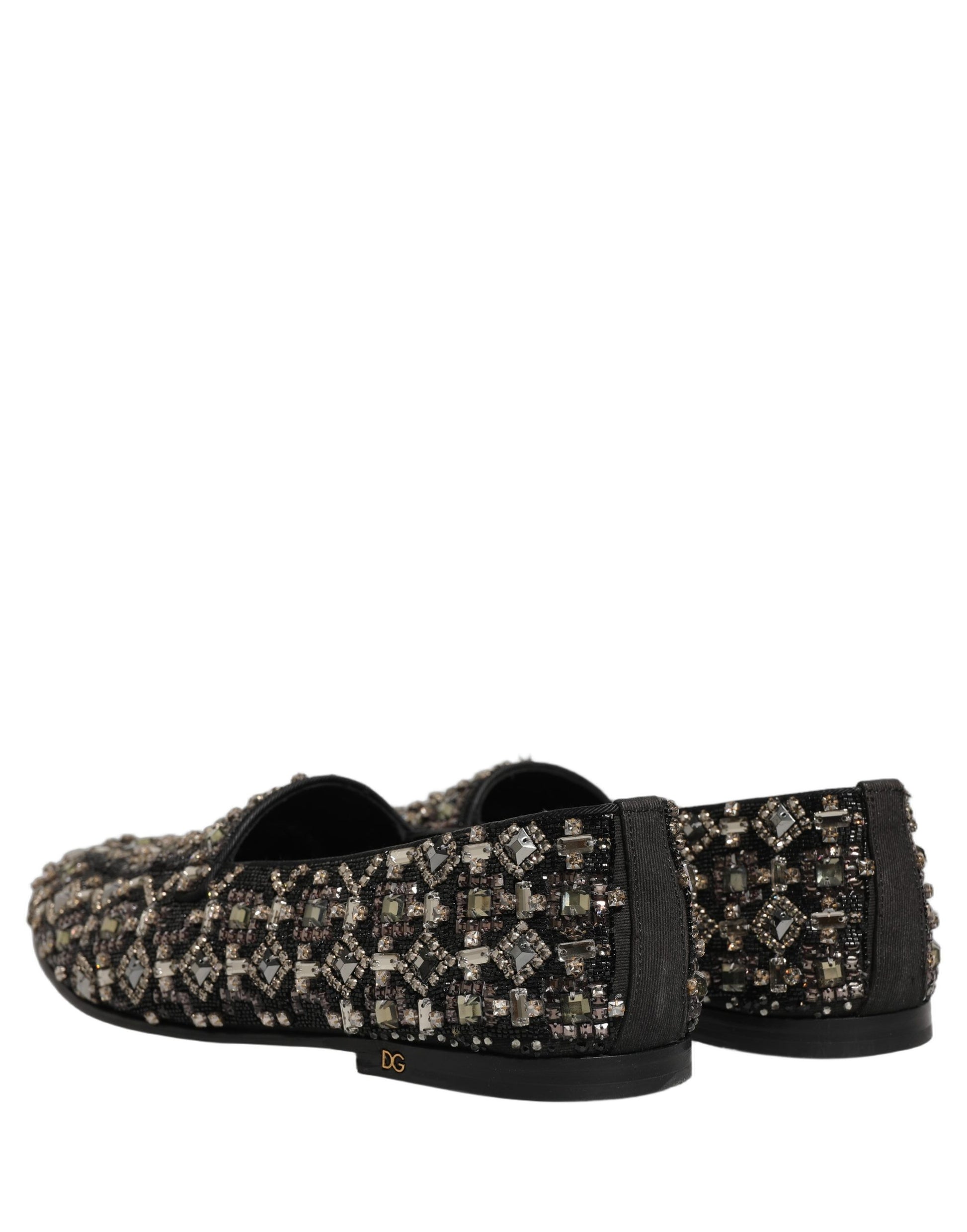 Silver Leather Logo Slip On Loafers Shoes