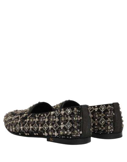 Silver Leather Logo Slip On Loafers Shoes