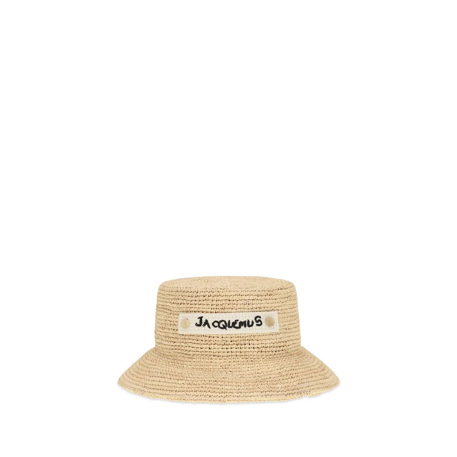Beige Raffia Bucket Hat