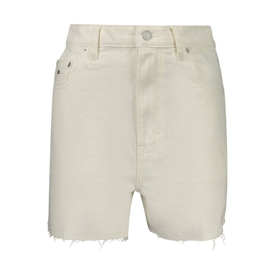 White Cotton Women Shorts