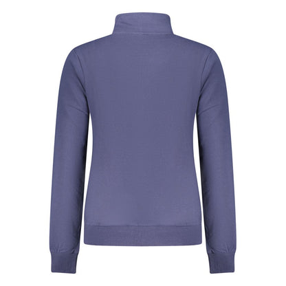 Blue Cotton Women Sweatshirt