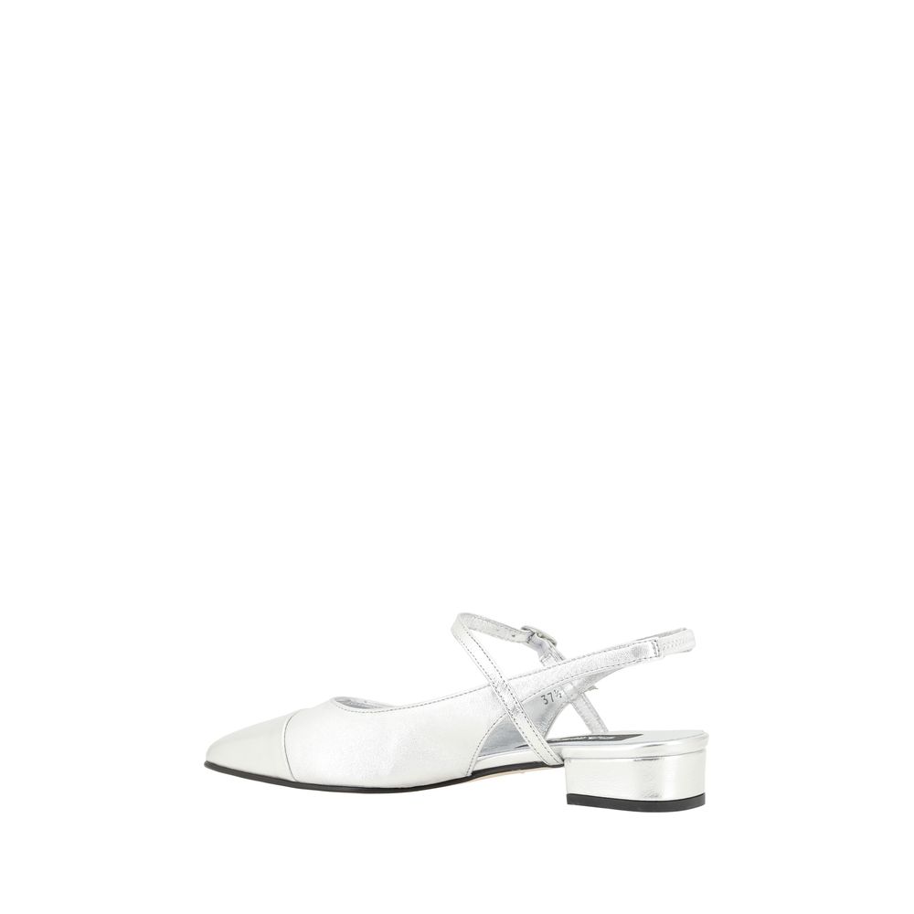Silver Calf Leather Bos Taurus Platform Loafers