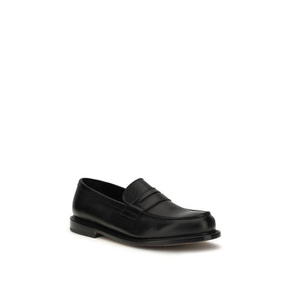 Black Calf Leather Bos Taurus Slip-On Loafers
