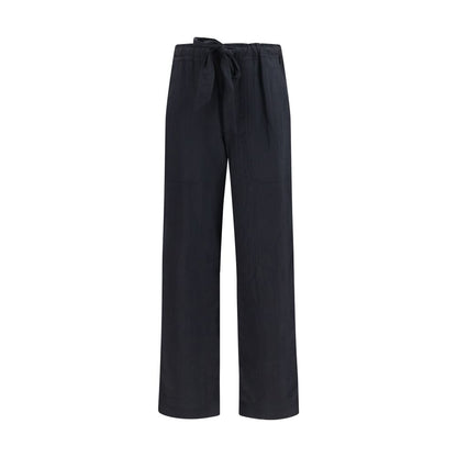 Black Viscose Casual Pants