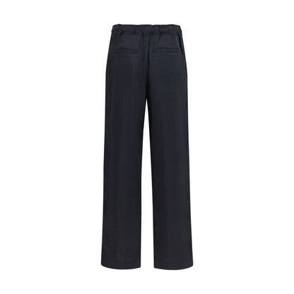 Black Viscose Casual Pants