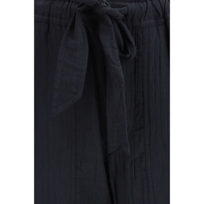 Black Viscose Casual Pants