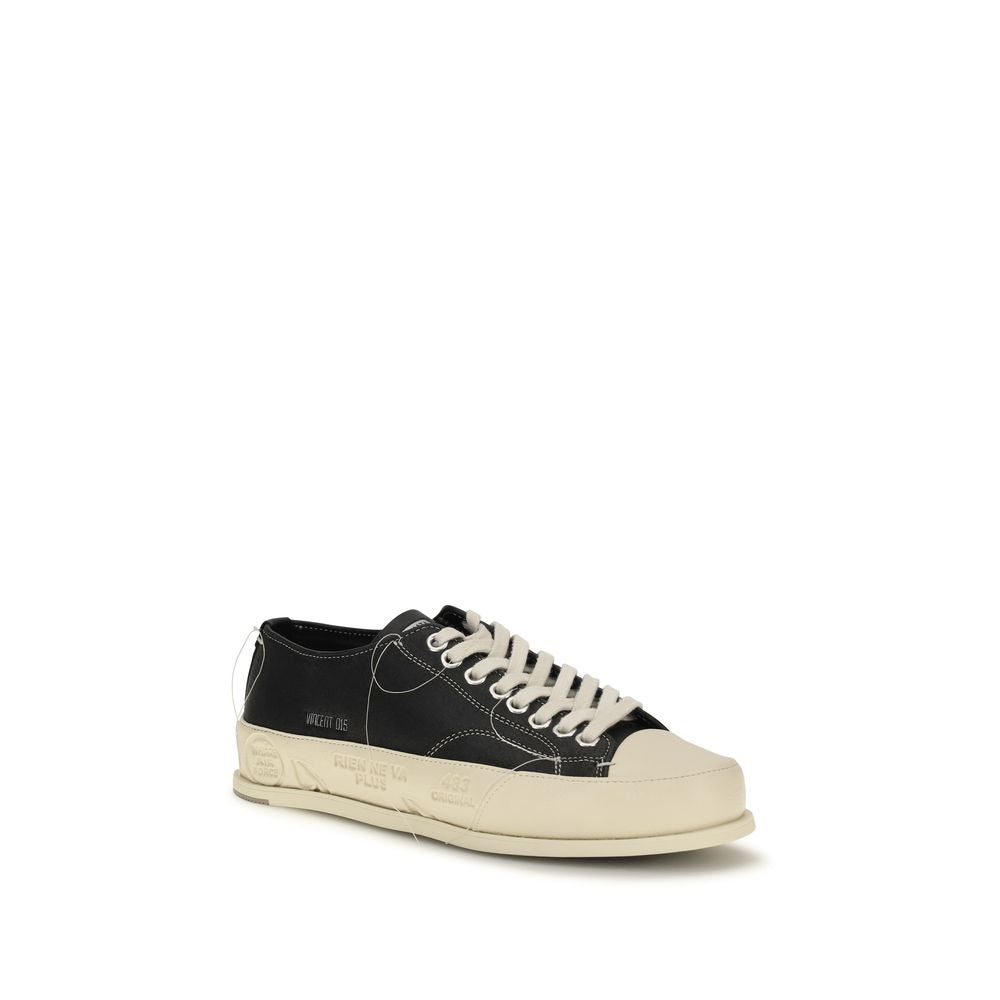 Black Calf Leather Bos Taurus Low Top Sneakers
