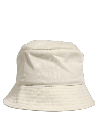 Men White Cotton Fisherman Bucket Hat