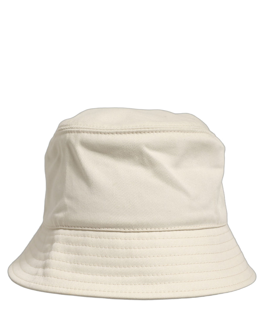 Men White Cotton Fisherman Bucket Hat