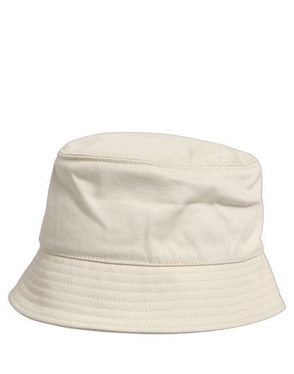 Men White Cotton Fisherman Bucket Hat