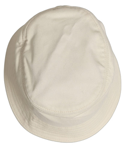 Men White Cotton Fisherman Bucket Hat