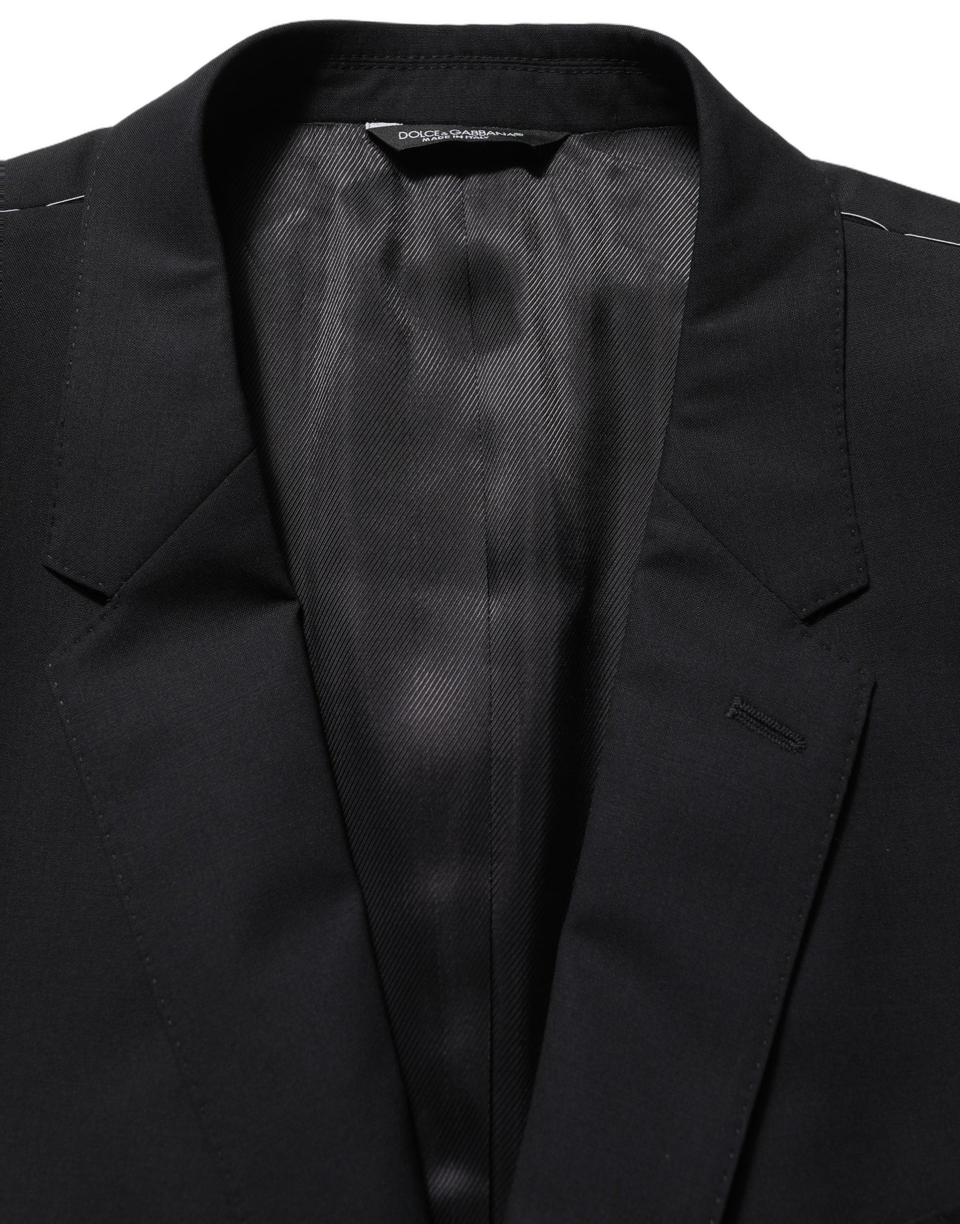 Black Wool Single Breasted Blazer Jacket