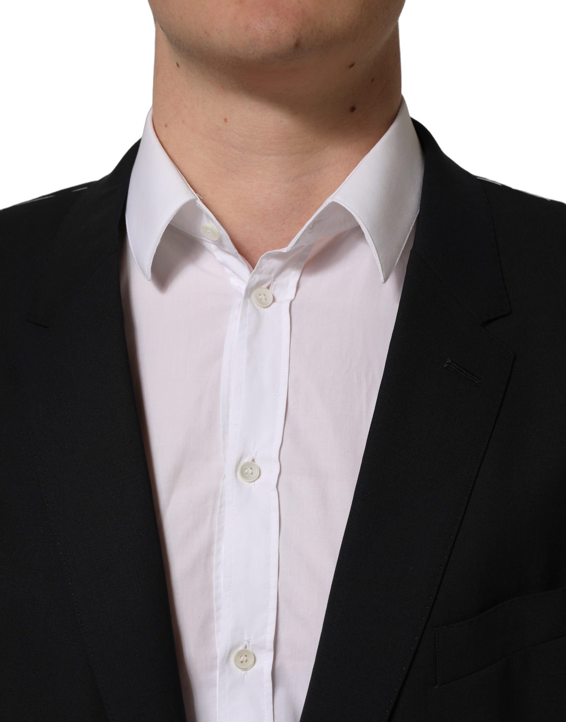 Black Wool Single Breasted Blazer Jacket