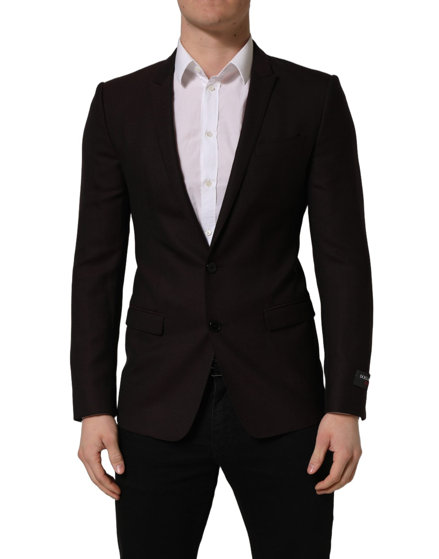 Brown Wool GOLD Single Breasted Men Jacket