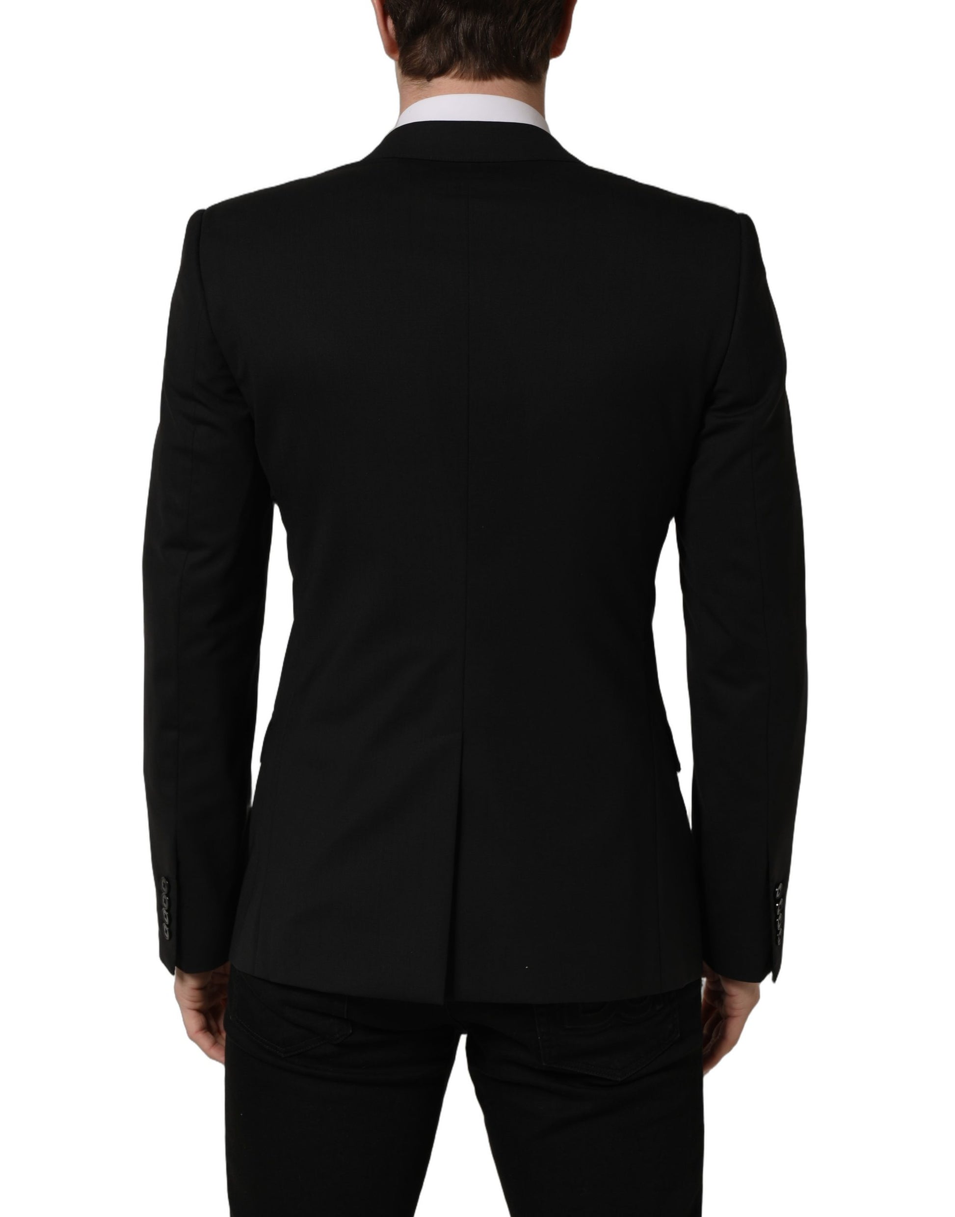 Black Wool Single Breasted Blazer Jacket