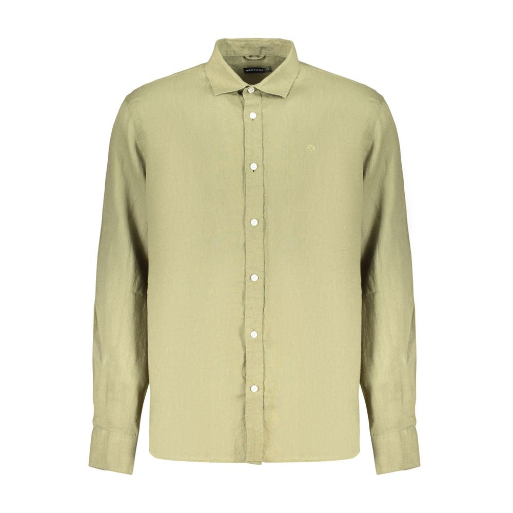 Green Linen Men's Shirt