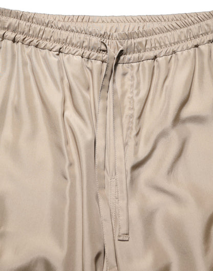 Brown Ruched Cargo Parachute Men Jogger Pants