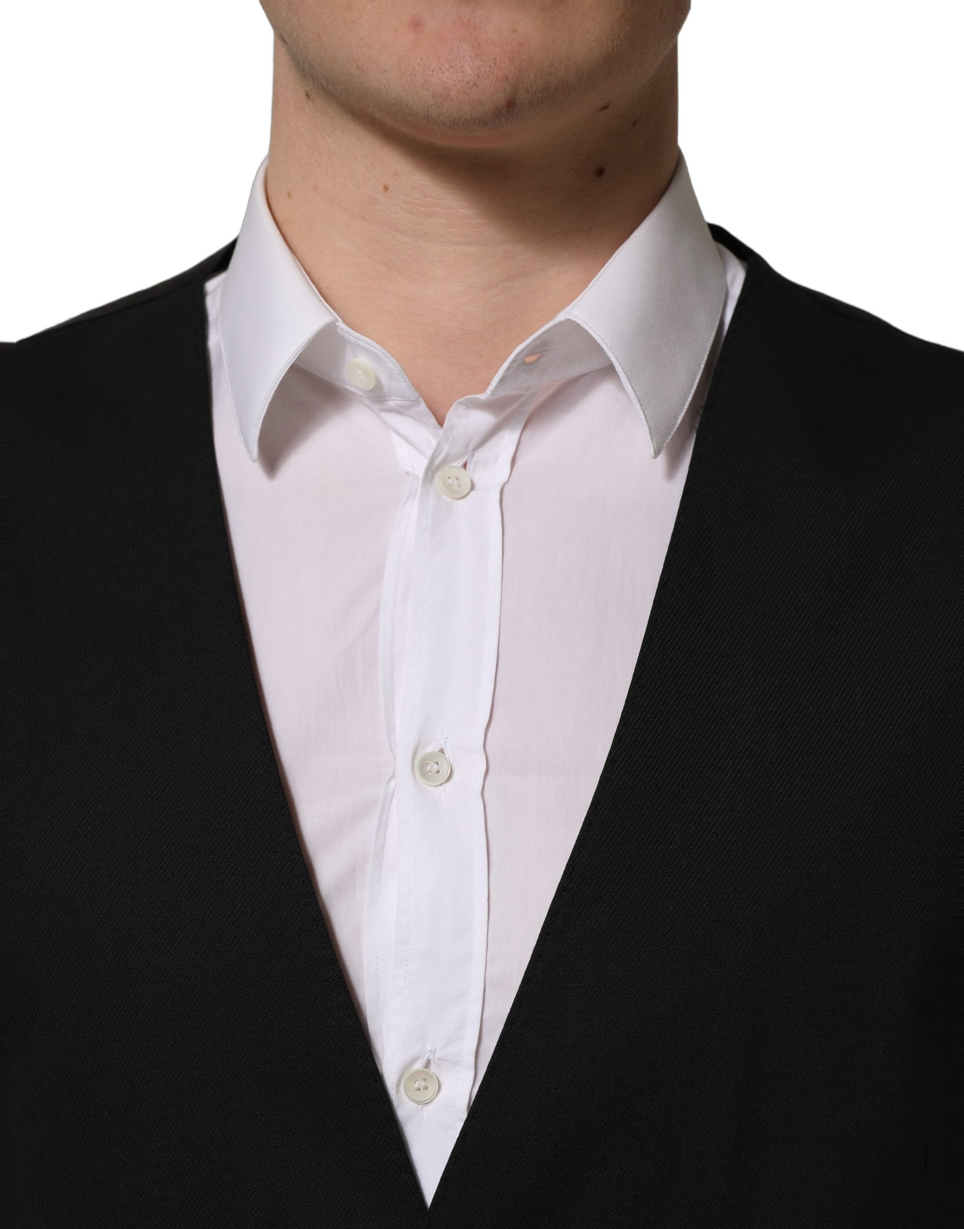 Black Single Breasted Men Waistcoat Vest