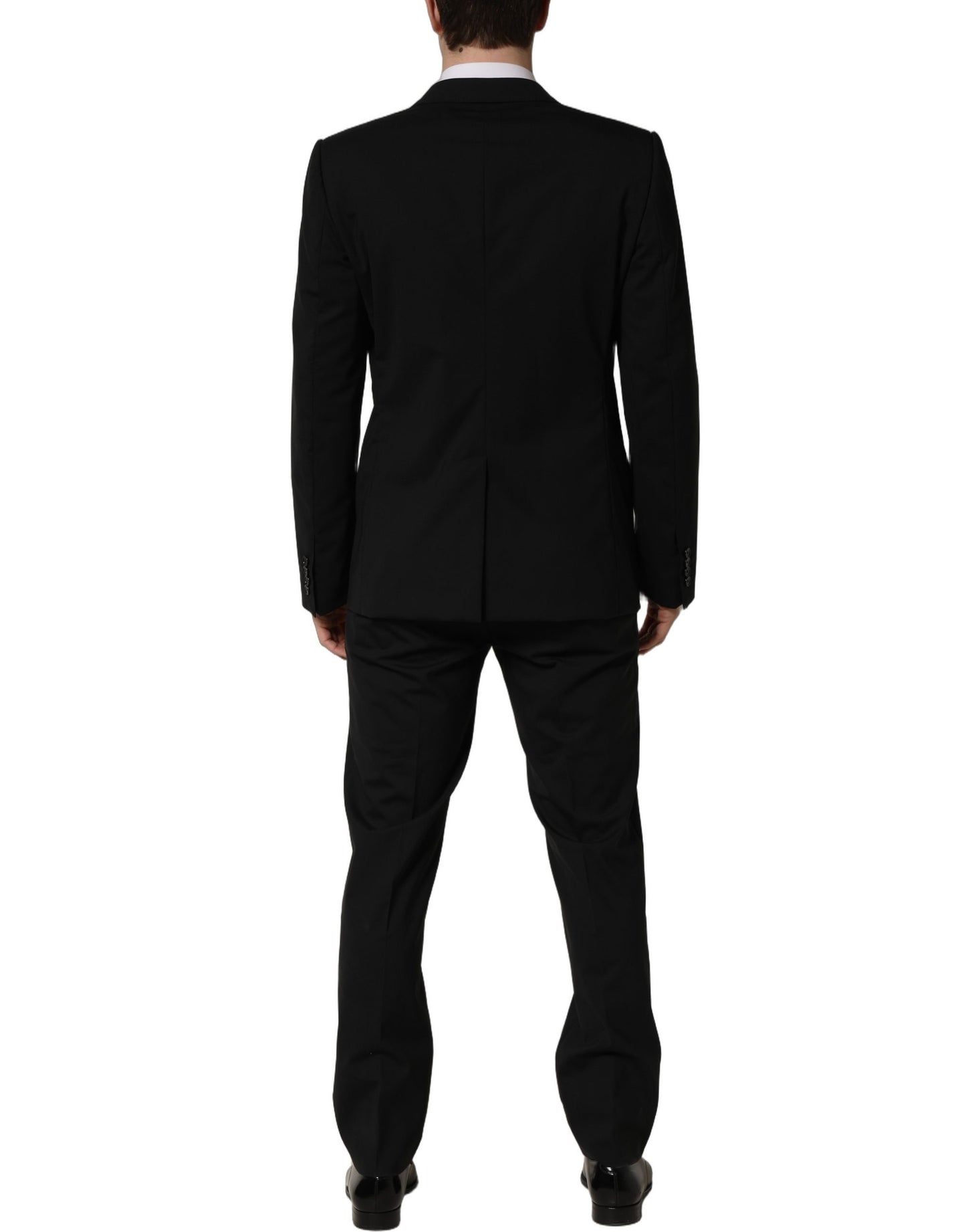 Black Wool Slim Fit Formal 2 Piece Men Suit