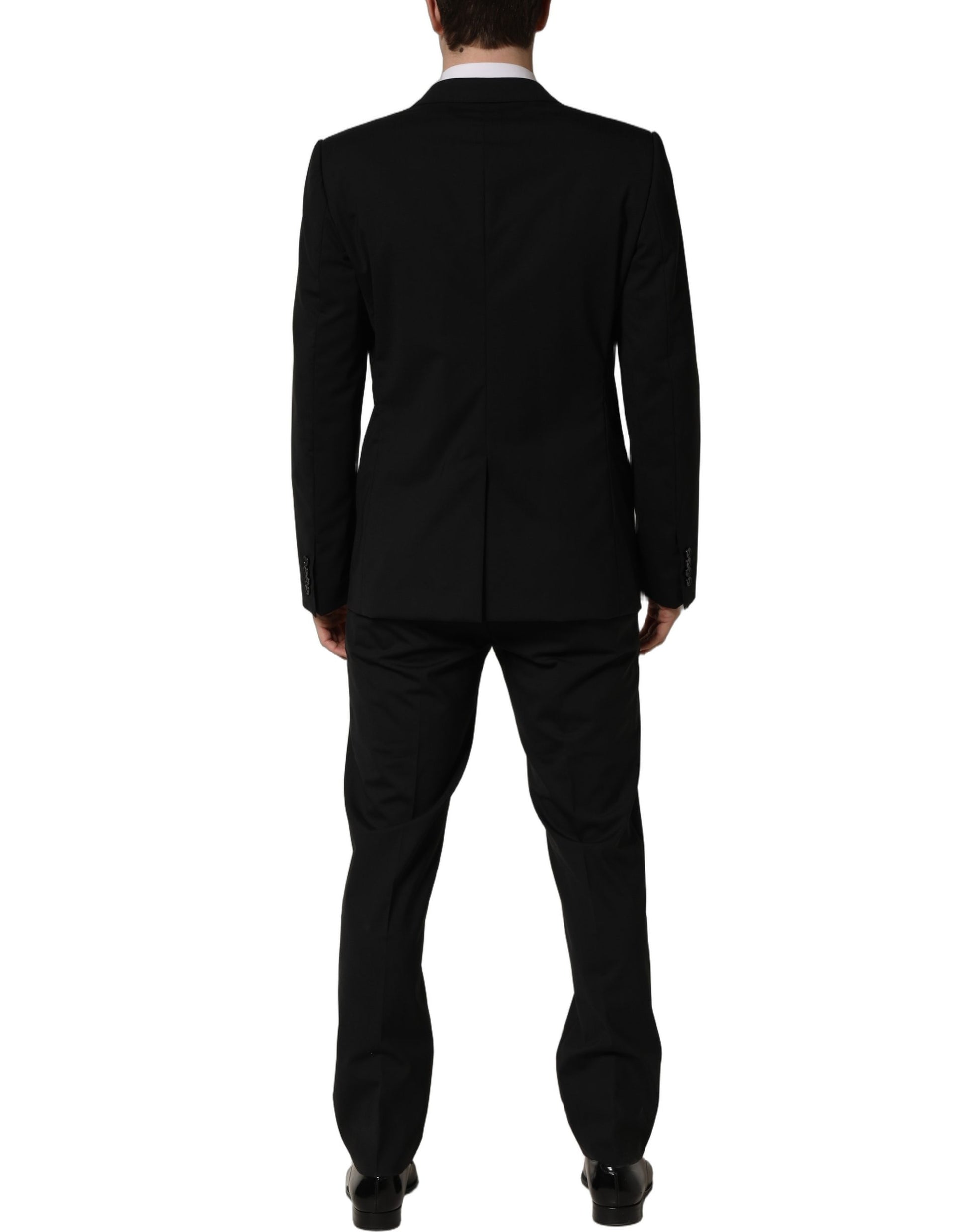Black Wool Slim Fit Formal 2 Piece Men Suit