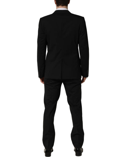 Black Wool Slim Fit Formal 2 Piece Men Suit