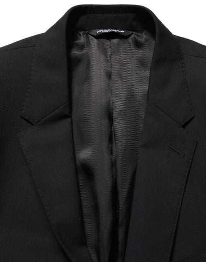 Black Wool Slim Fit Formal 2 Piece Men Suit