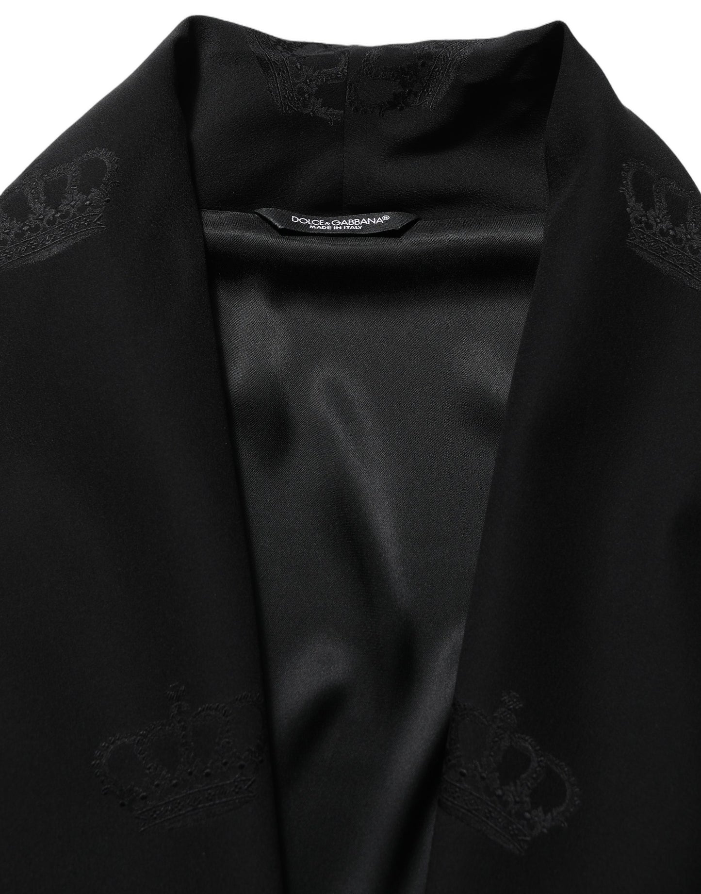 Black 100% Silk Robe Men Wrap Coat Jacket