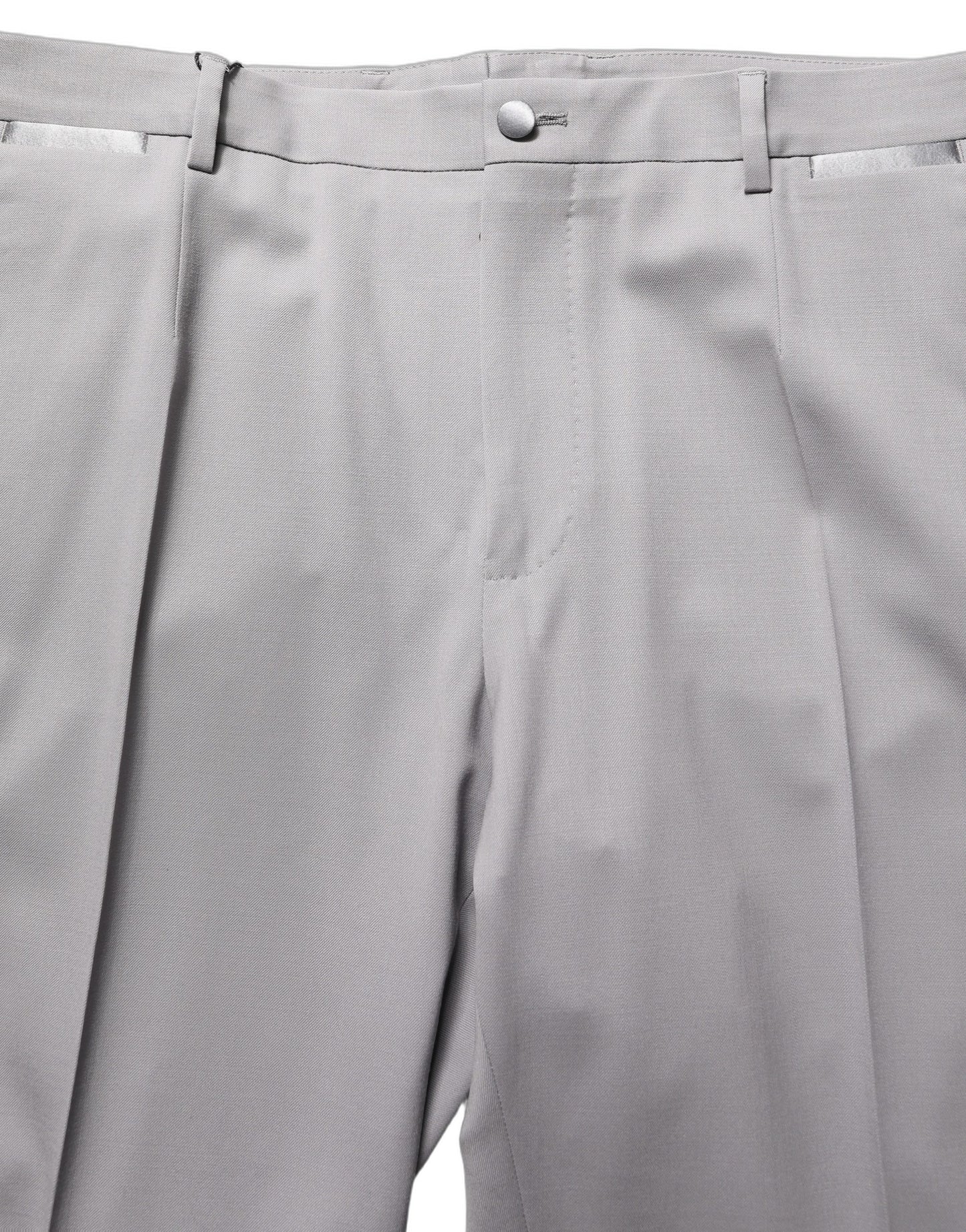 Gray Wool Tapered Men Dress Trouser Pants