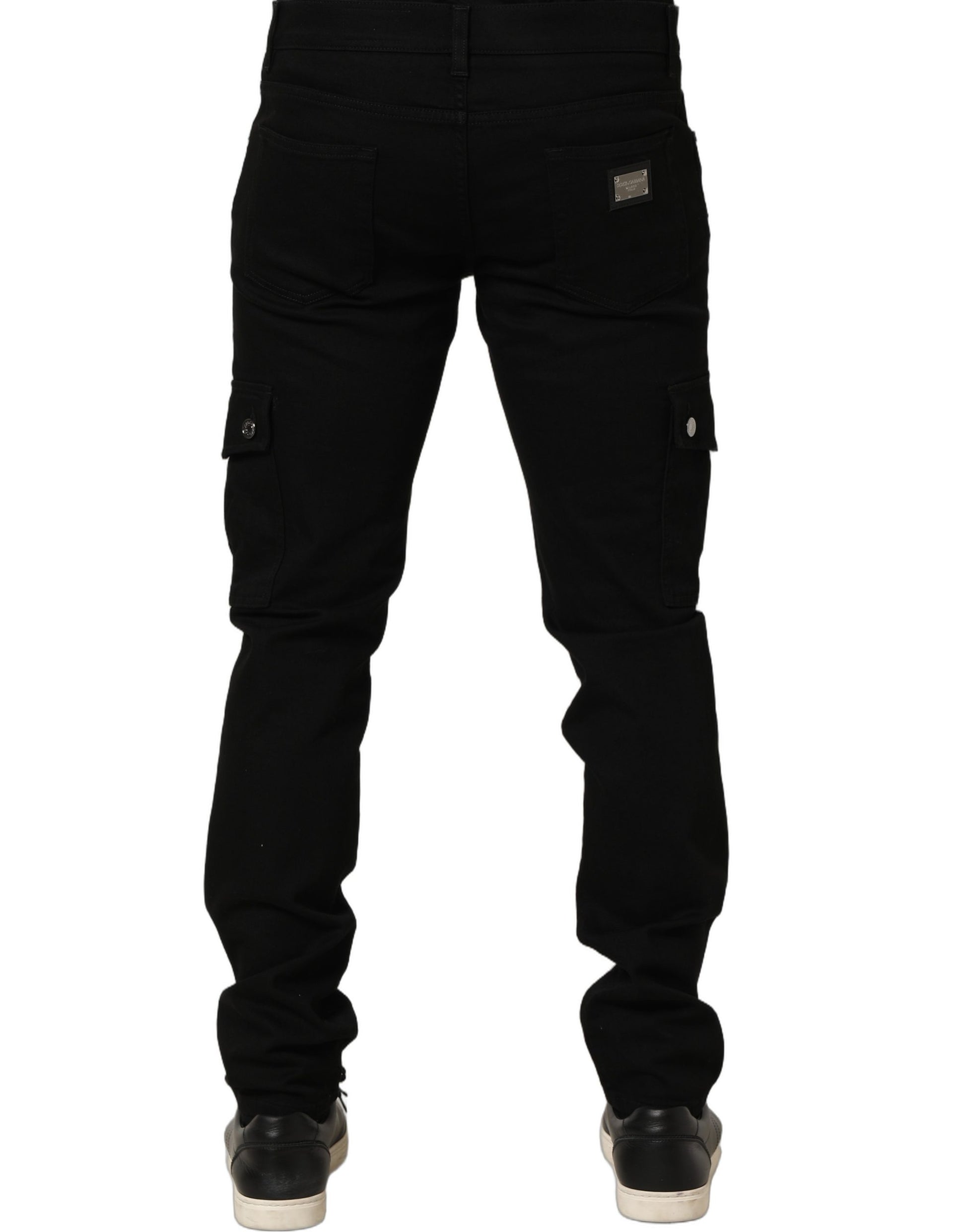 Black Cotton Stretch Skinny Men Denim Jeans