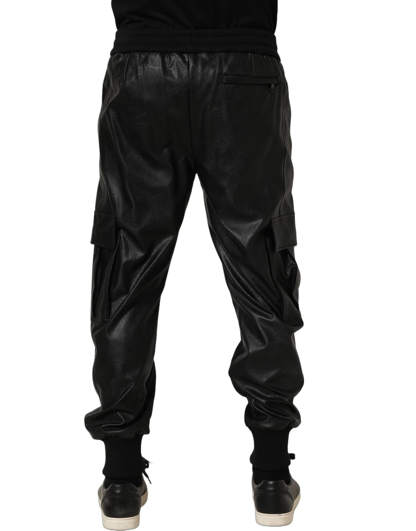 Black Mid Waist Cargo Jogger Sweatpants Pants