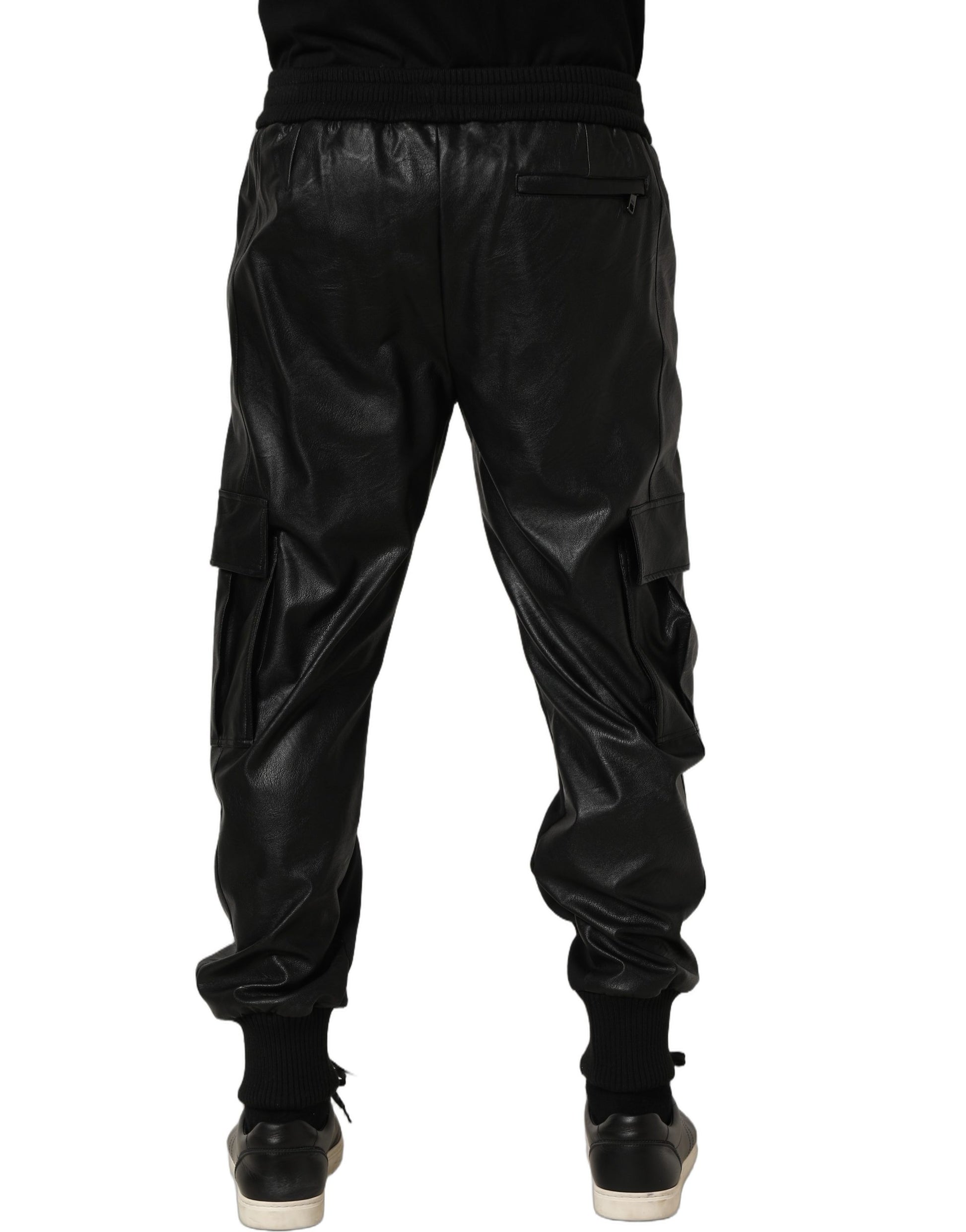 Black Mid Waist Cargo Jogger Sweatpants Pants