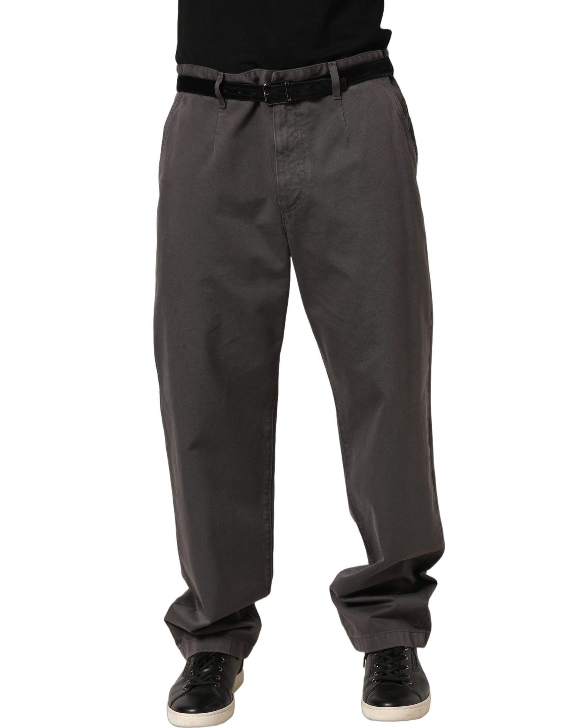 Dark Gray MidWaist Straight Men Trouser Pants