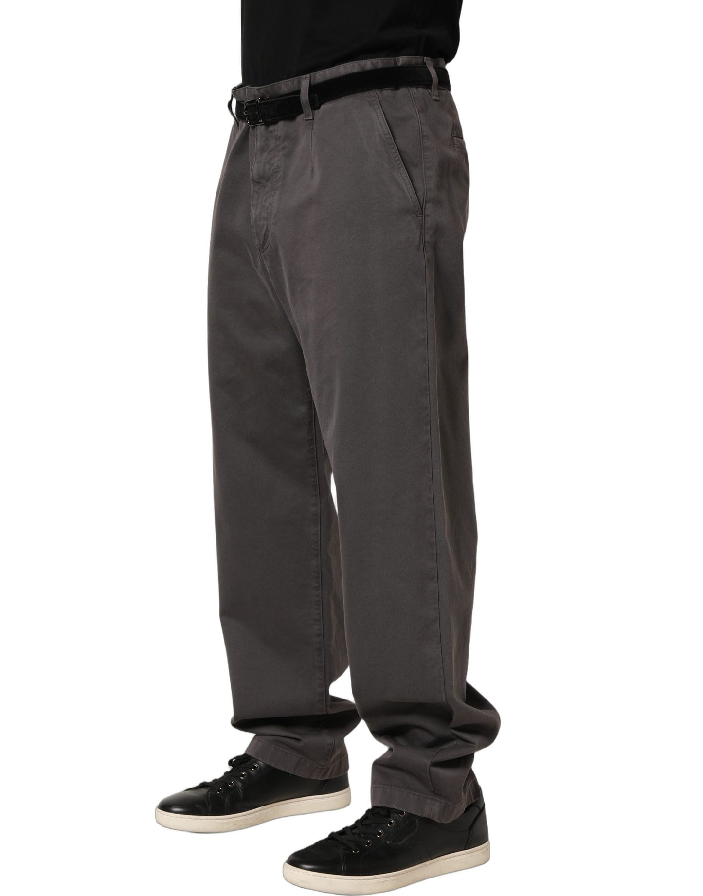 Dark Gray MidWaist Straight Men Trouser Pants