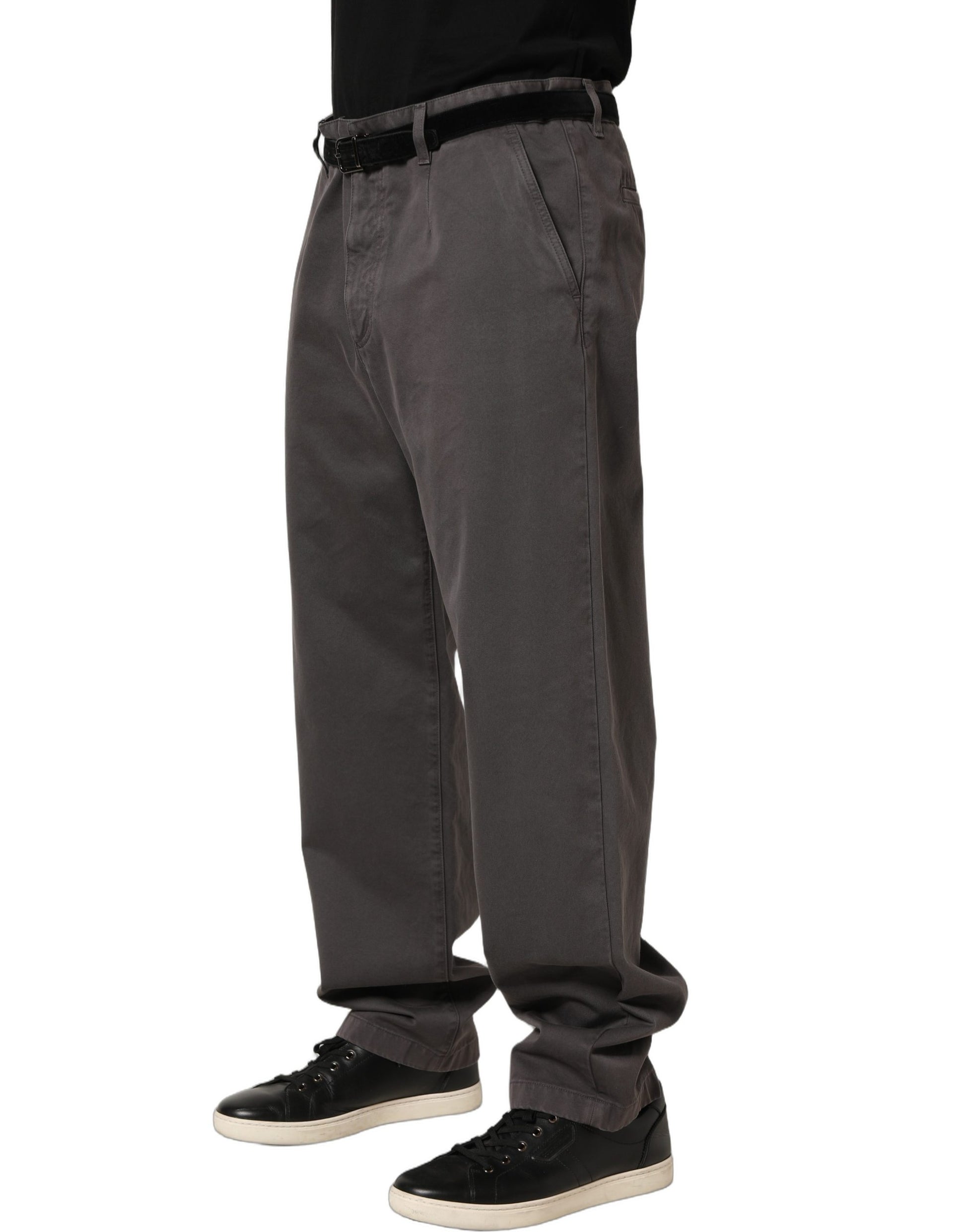 Dark Gray MidWaist Straight Men Trouser Pants