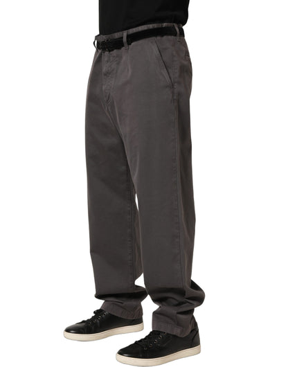Dark Gray MidWaist Straight Men Trouser Pants