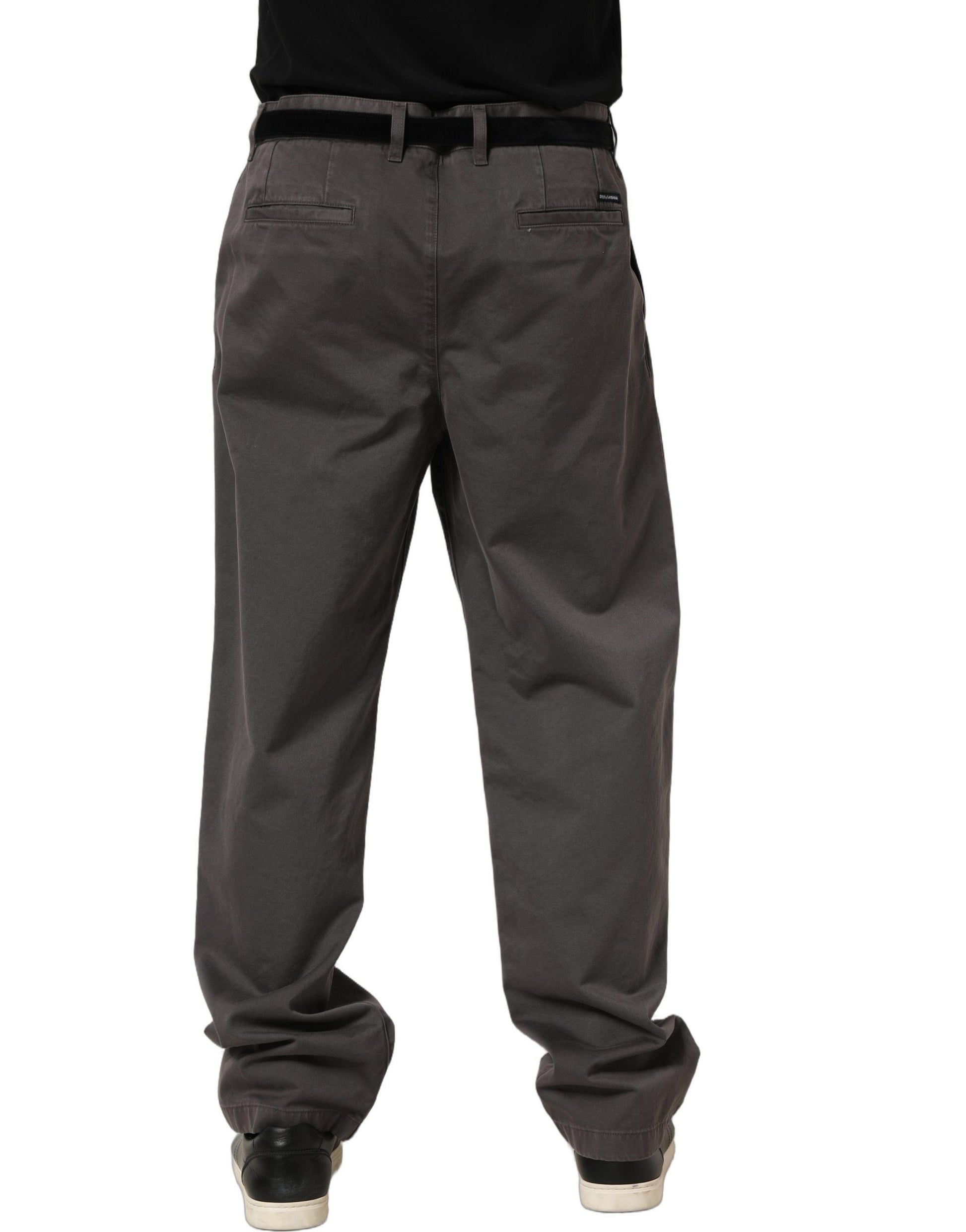 Dark Gray MidWaist Straight Men Trouser Pants