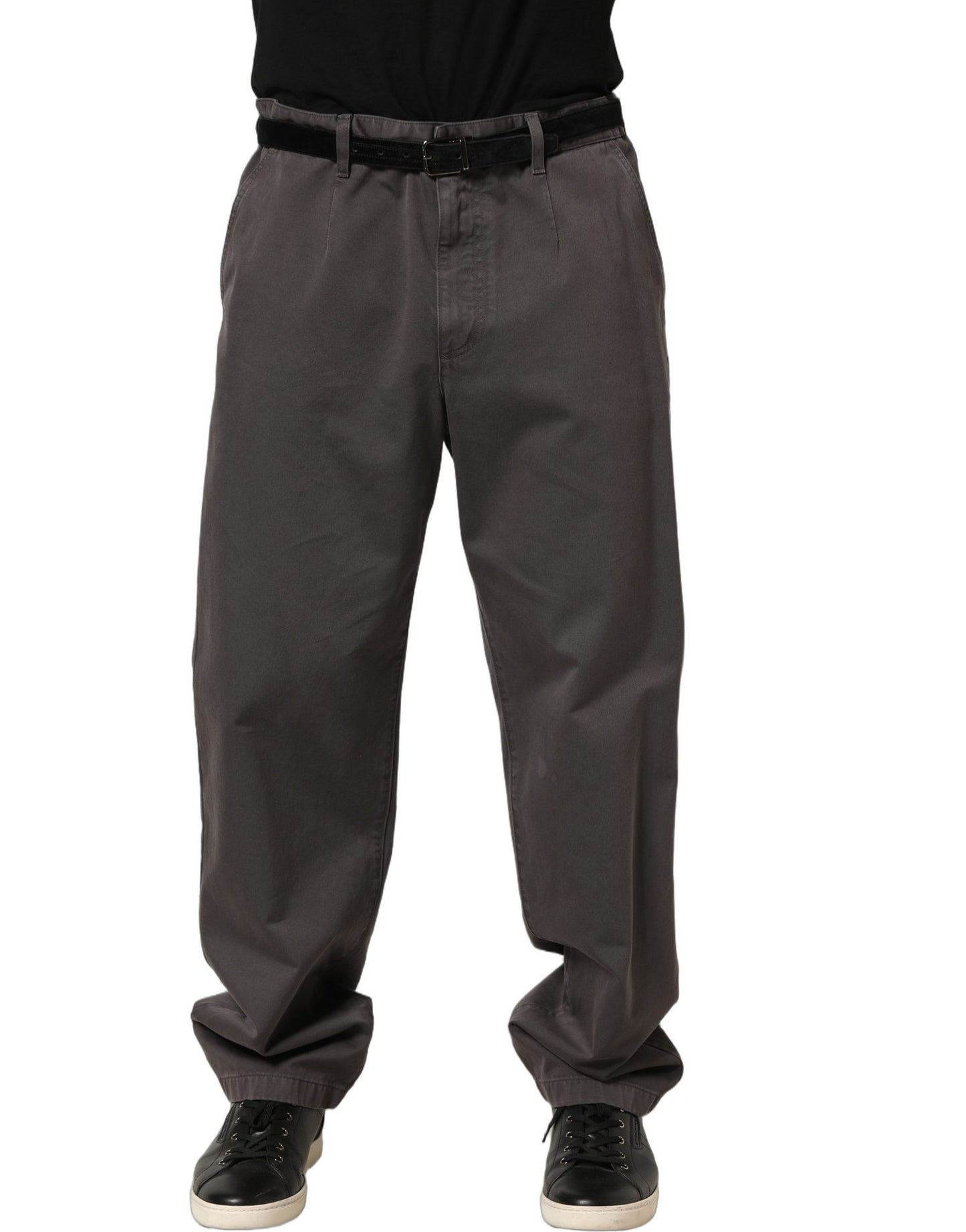 Dark Gray MidWaist Straight Men Trouser Pants