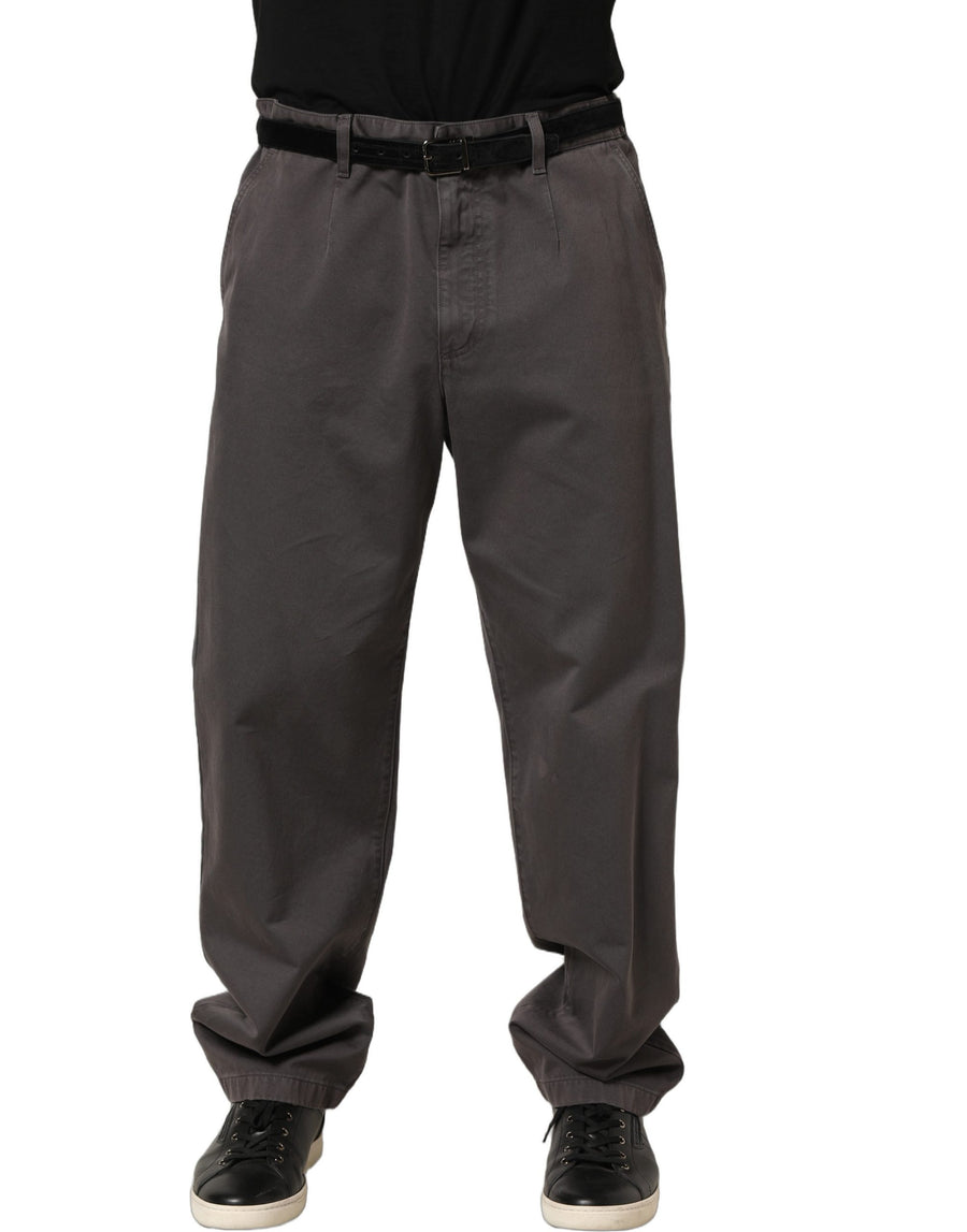 Dark Gray MidWaist Straight Men Trouser Pants