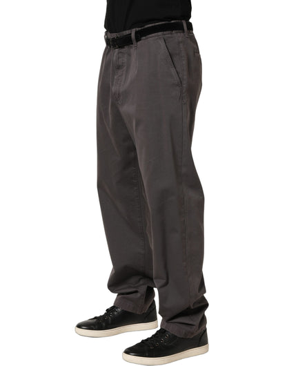 Dark Gray MidWaist Straight Men Trouser Pants