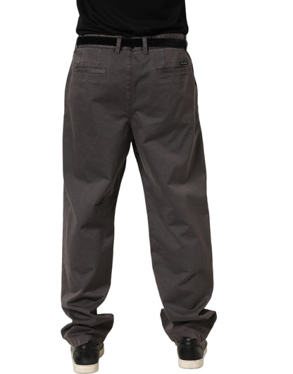 Dark Gray MidWaist Straight Men Trouser Pants