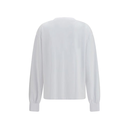 White Cotton Long Sleeve T-Shirt