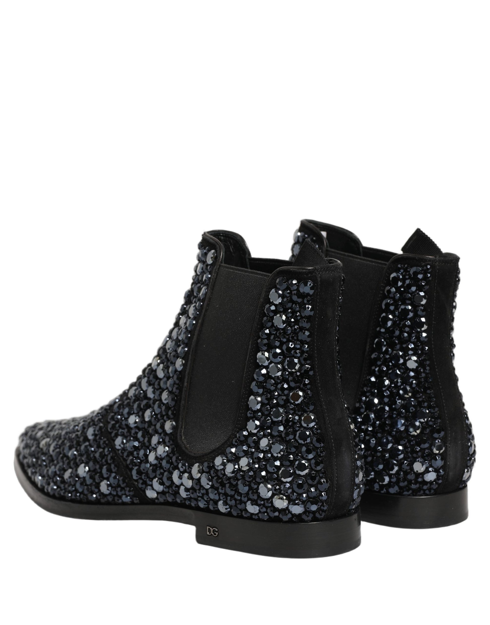 Black Embellished Chelsea Ankle Boots Shoes