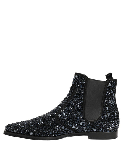 Black Embellished Chelsea Ankle Boots Shoes