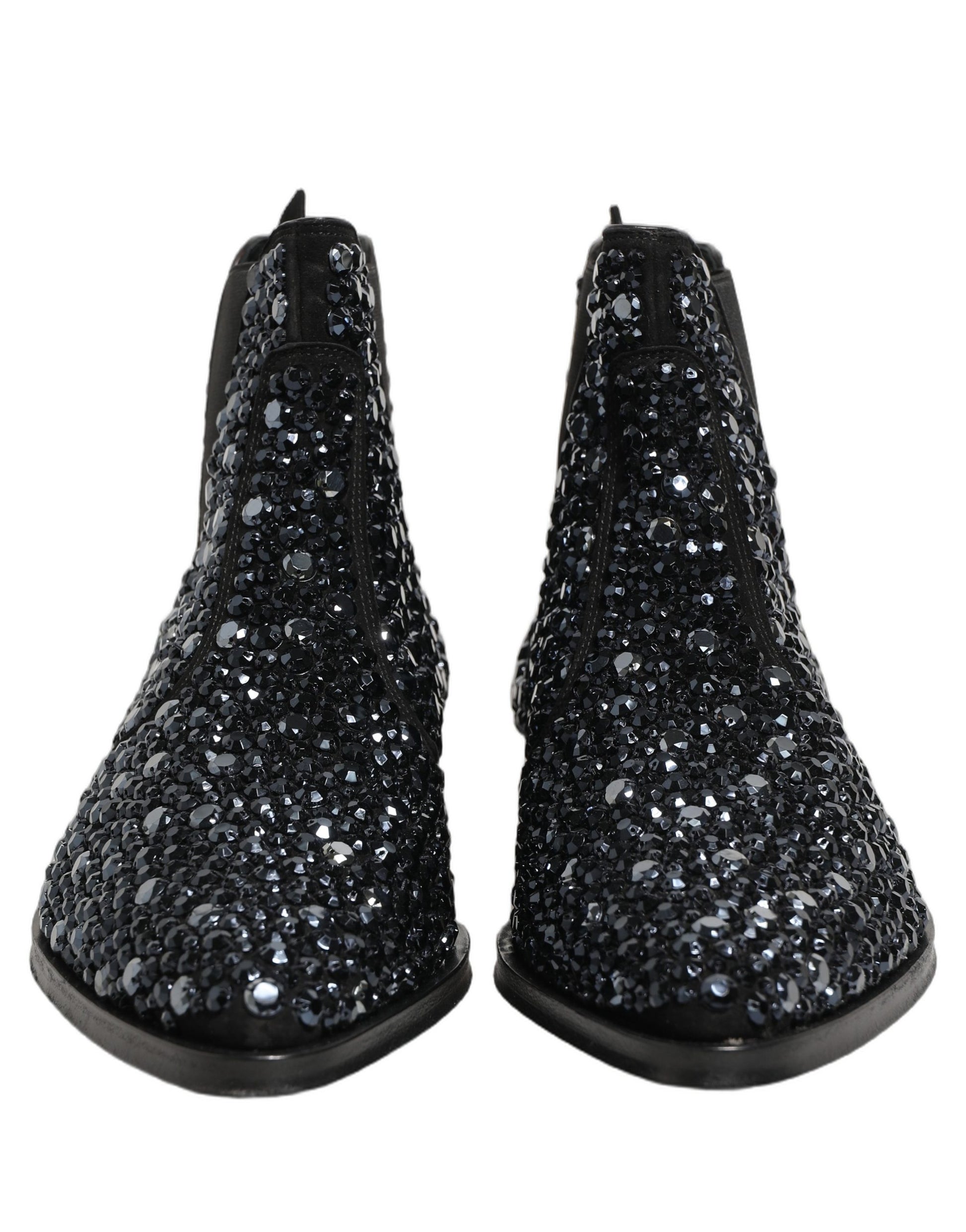 Black Embellished Chelsea Ankle Boots Shoes