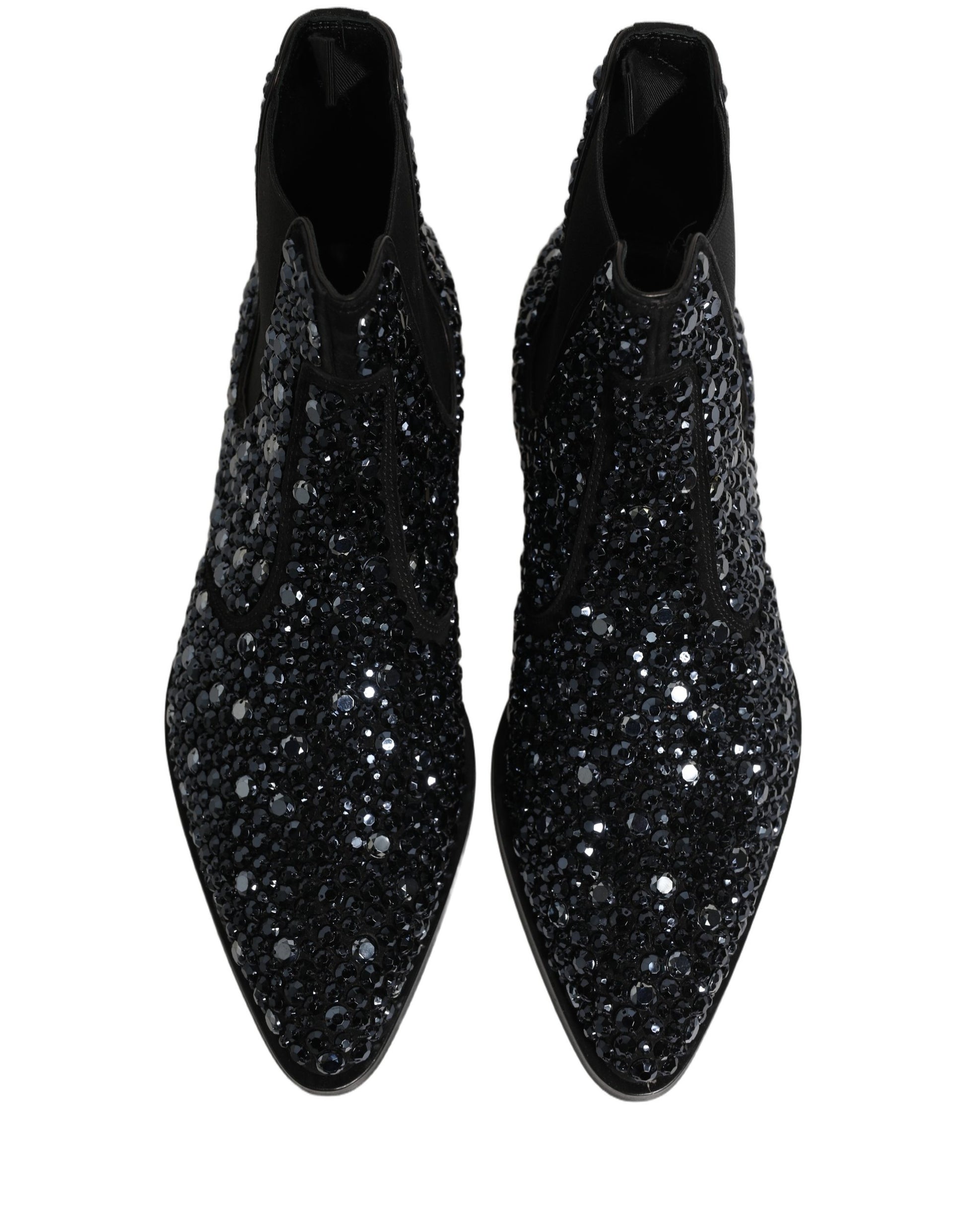 Black Embellished Chelsea Ankle Boots Shoes