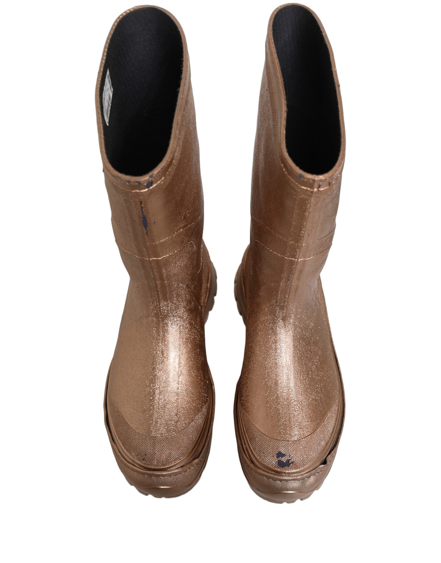 Rose Gold PVC Pull On Rain Boots Men Shoes