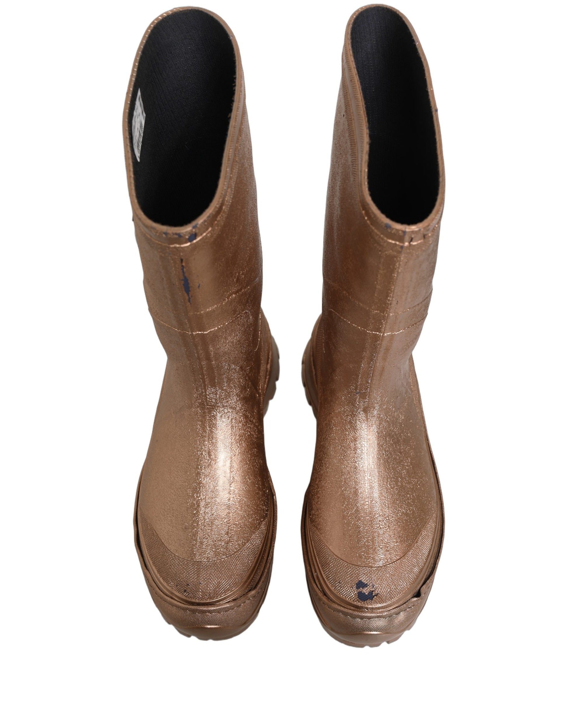 Rose Gold PVC Pull On Rain Boots Men Shoes