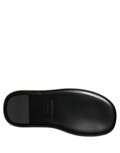 Black Crystal Embellished Platform Men Slides Shoes